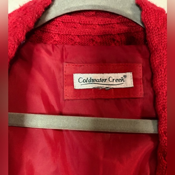 Cold water creek suede red blazer jacket XL leather red holidays Christmas - Picture 3 of 9